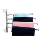 NEW WARE® Stainless Steel 4-Bar Bathroom Swing Hanger Towel Bar