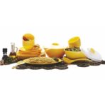 Signoraware Round Dinner Set, 31-Pieces, Lemon Yellow