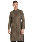 Manthan Men's Kurta, Mandarin Collar Full Sleeves Ethnic Knee Length Kurta for Festival