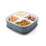 Clazkit Plastic Dry Fruit/Masala Box 4 Sections Multipurpose Box- Color May Vary