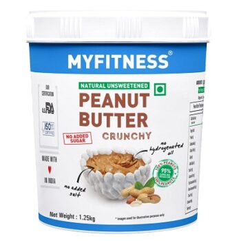 MYFITNESS Unsweetened Natural Peanut Butter Crunchy