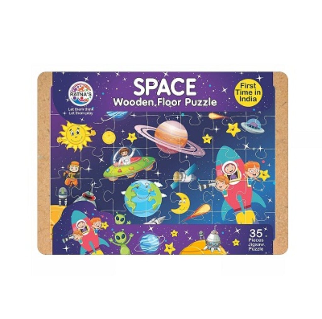 Ratnas Wooden Floor Puzzle Space 35 Pieces Jigsaw Puzzle