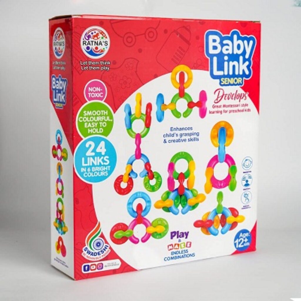 Ratna's Baby Link Senior | Interlocking Educational Blocks for Kids 12 Months +