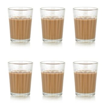 SATYAM KRAFT 6 Pcs Tea Chai Milk Coffee Small Glass Cups Mug