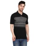 Scott International Men's Rich Cotton Regular Fit Striper Polo T-Shirt