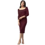 Selvia Women's Knitted Bodycon Lycra Dress