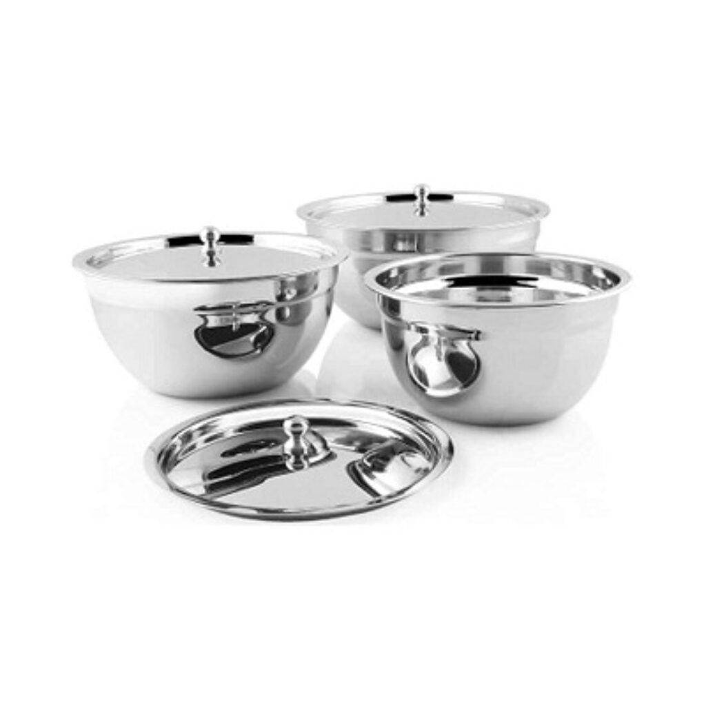 Shri & Sam Stainless Steel Tezon Serving Bowl with Stainless Steel Lid