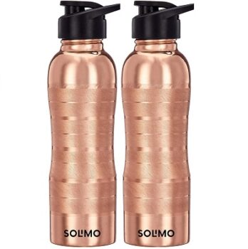 Amazon Brand - Solimo Copper Water Bottle with Fliptop