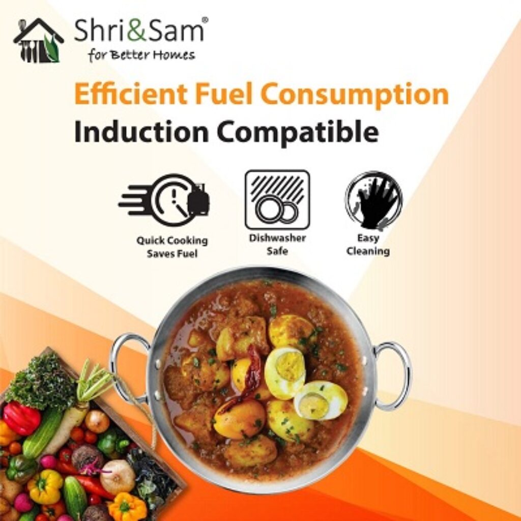 Shri & Sam Stainless Steel 1.1 Litre Triply Deep