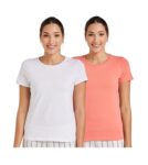 Amazon Brand - Symbol Women's Cotton Regular Fit T-Shirt (Pack of 2)
