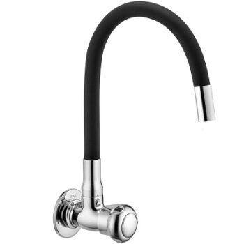 ALTON Brass Sink Cock with Black Flexible Silicone Swivel