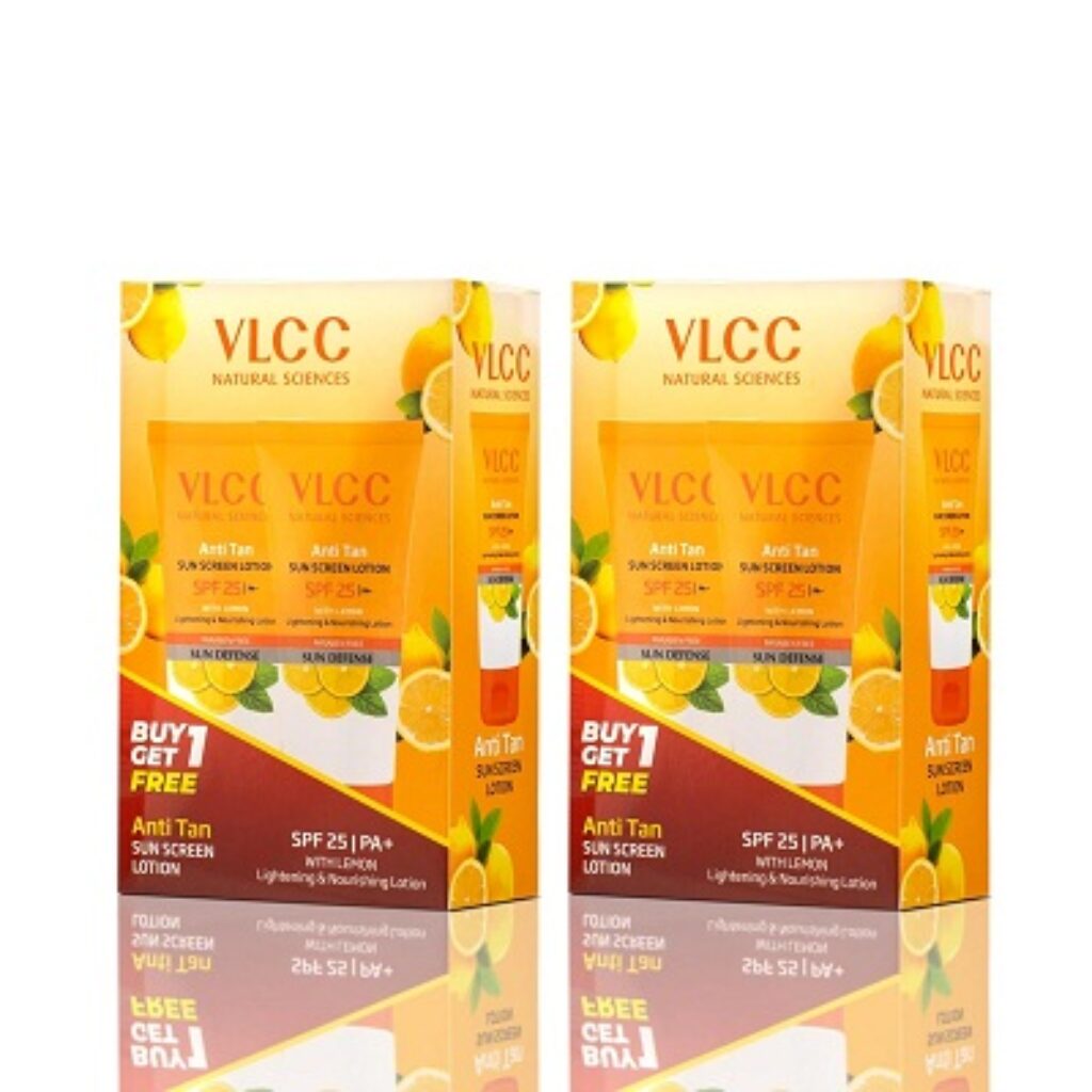 VLCC Anti Tan Sun Screen Lotion -SPF 25 PA -150ml X 4- Buy One Get One