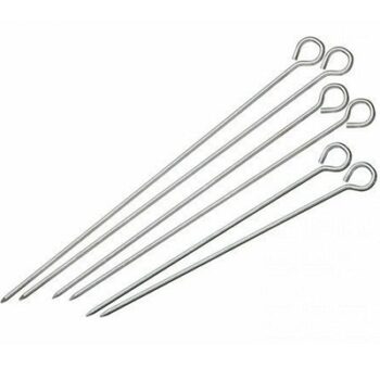 Stainless Steel Set of 6-10 inch Barbeque Rods (Skewers)