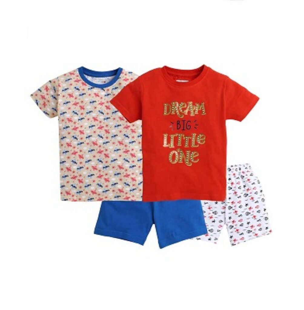 BUMZEE Half Sleeve Boys T-Shirt and Shorts Set