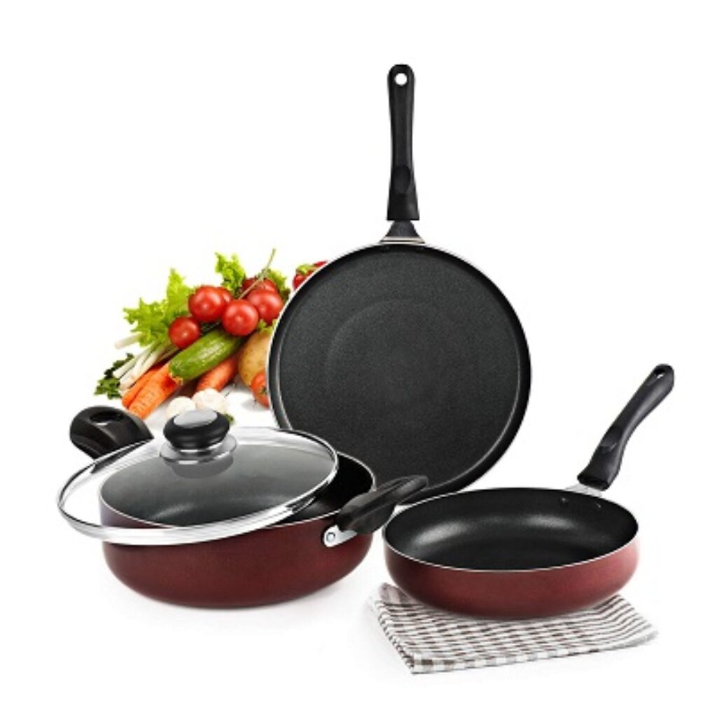 Cello Prima Induction Base Non-Stick Aluminium Pan Cookware Set