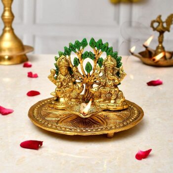 CraftVatika Diya Laxmi Ganesha Idol for Diwali Decoration