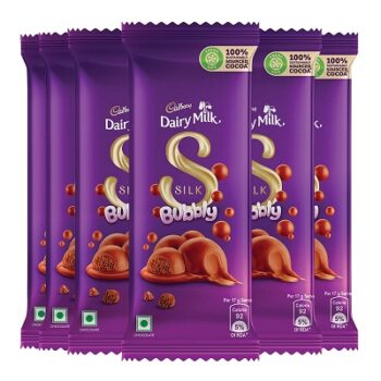 Cadbury Dairy Milk Silk Bubbly Chocolate Bar, 50 g (Pack of 6)