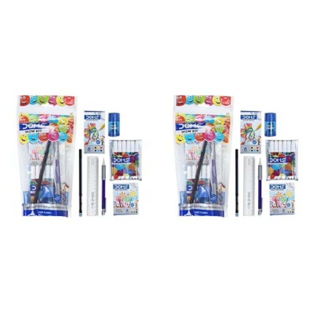 Doms Wow Craft Kit | Perfect Value Pack | Kit for Creative Minds | Gifting Range for Kids | Combination of 7 Stationery Items (Pack of 2)