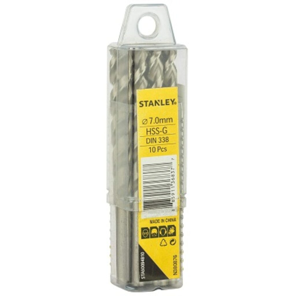 STANLEY STA50094B10-IN HSS 7mm Drill Machine Bit (Pack of 10)