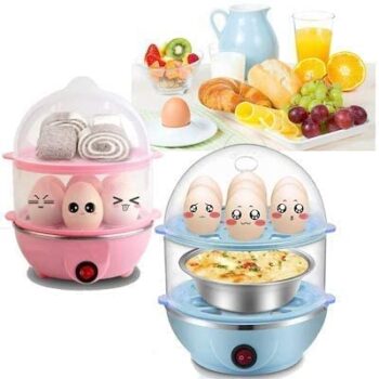 Arckord Multifunction Electric 2 Layer 14 Egg Boiler Cooker & Steamer Automatic Off Double Layer Egg Boiler Cooker Machine Ideal for Kitchen (Multicolor)