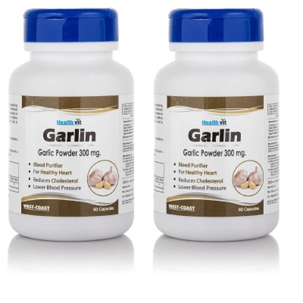 Healthvit Garlin Garlic Powder 300 mg - 60 Capsules (Pack of 2)