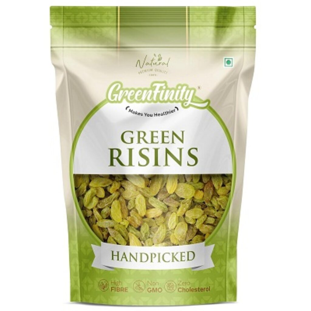 GreenFinity Premium Seedless Green Raisins Value Pack, 1kg.