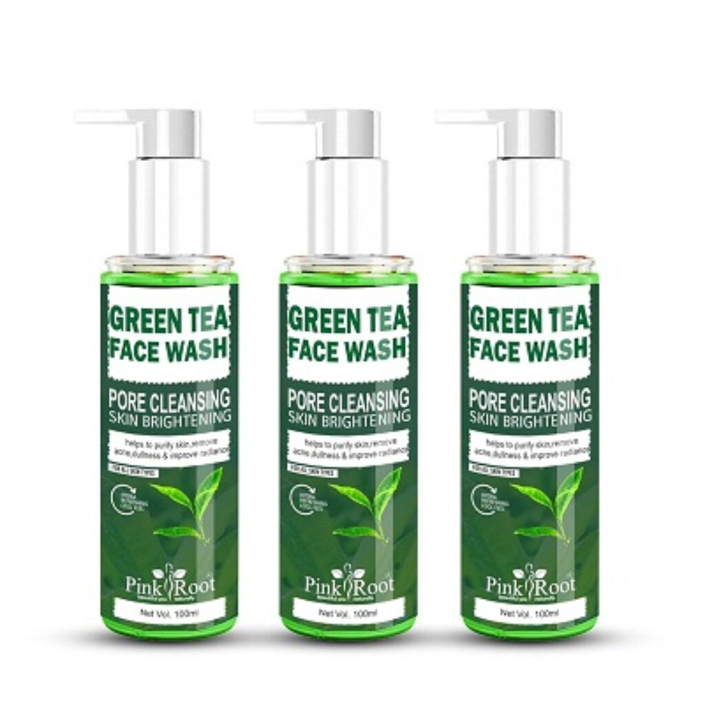 Pink Root Green Tea Pore Cleansing Face Wash 100ml (Pack of 3)