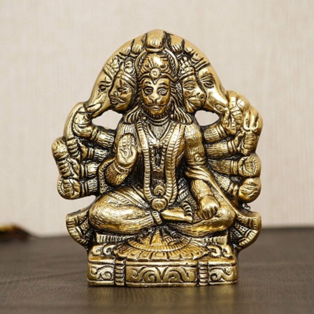 eCraftIndia Golden Metal Lord Panchmukhi