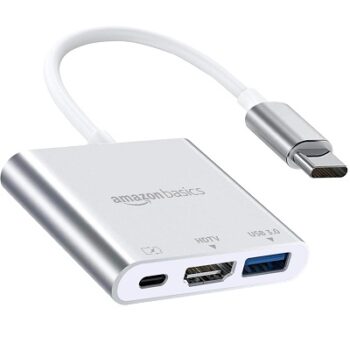 Amazon Basics 3-in-1 USB Type C to HDMI Adapter 4K@30Hz