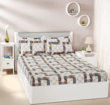 Amazon Brand - Solimo Polyester Monochrome Maze Double Bedsheet