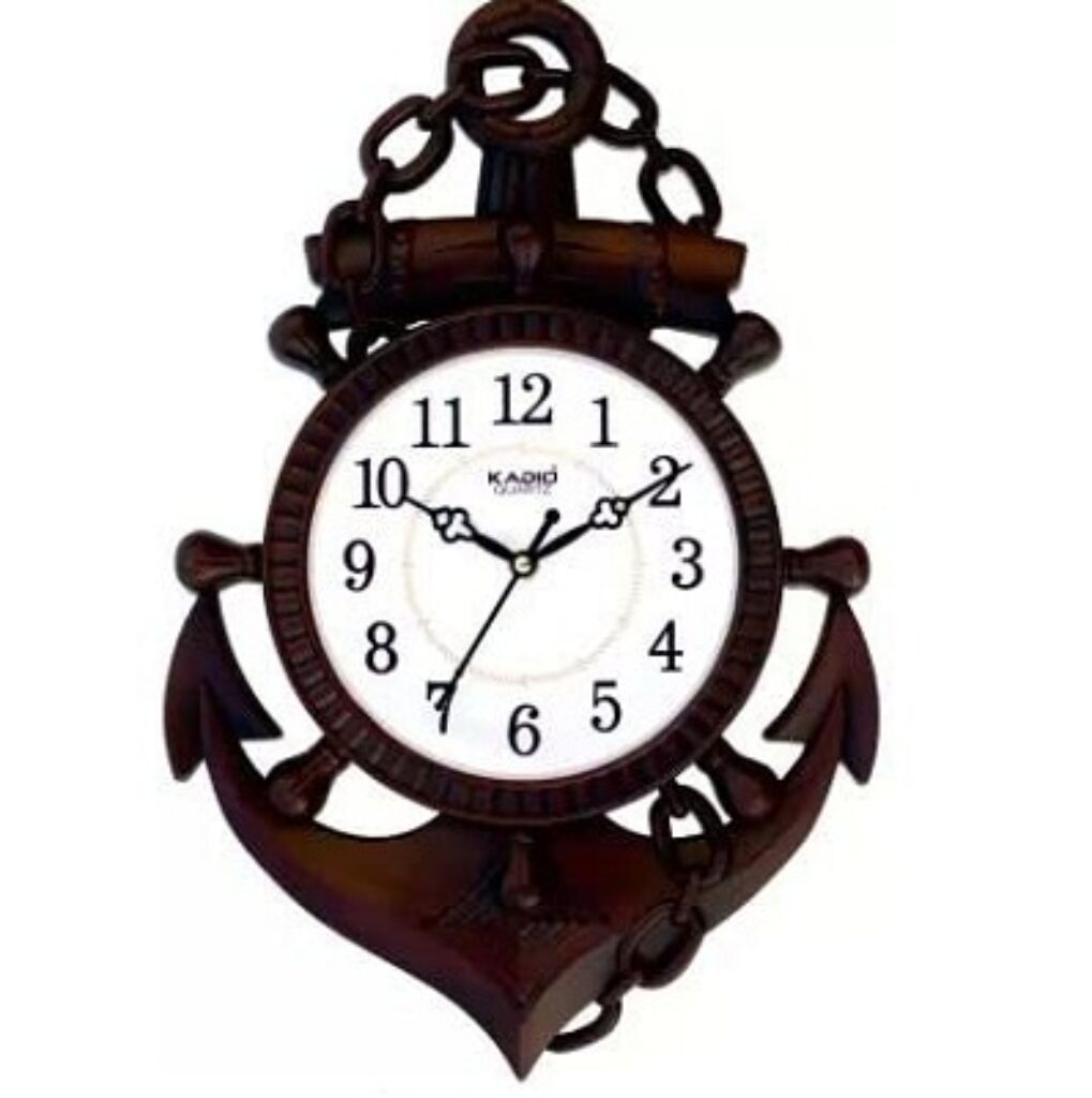 Kadio Analog 39 cm X 26 cm Wall Clock (Black, with Glass, Standard)