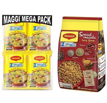 Maggi 2-Minute Noodles Masala, 70g (Pack of 12) + Maggi 2