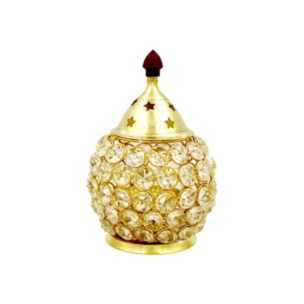 Shubhkart Nitya Brass Crystal Akhand Jyot Matki Diya