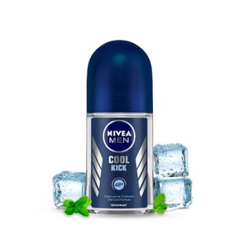 NIVEA Cool Kick Deodorant Roll On for Unisex, 50ml