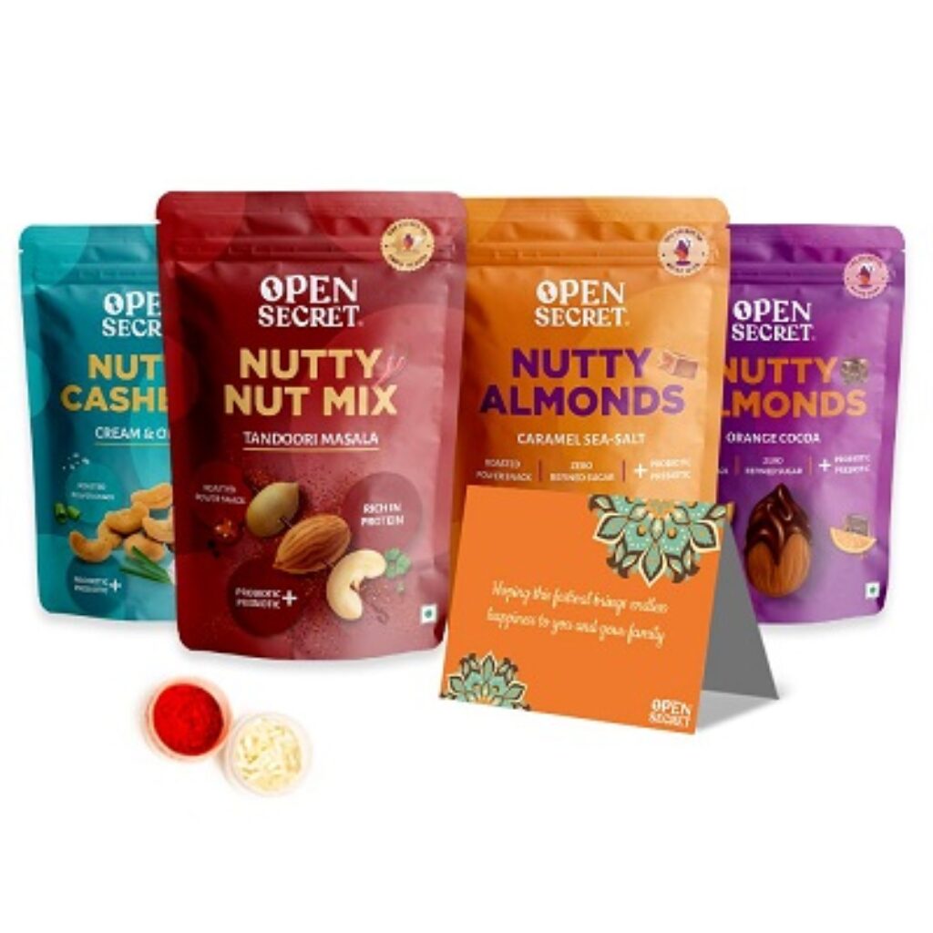 Open Secret Dry Fruits Bhai Dooj Hamper | 6 Item Gift Combo - Roasted Mix Nuts Combo