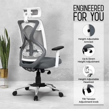 Da URBAN® Merlion Office Chair,High Back Mesh Ergonomic Home Office Desk Chair with 3 Years Warranty