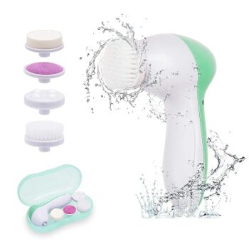 Painless Facial Brush Set with 4 Interchangeable Face Scrubber for Deep Cleansing
