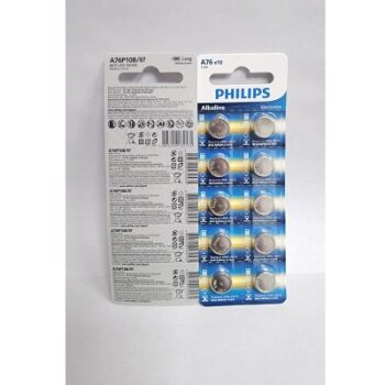 Philips Alkaline Button Batteries LR44 Pack of 10