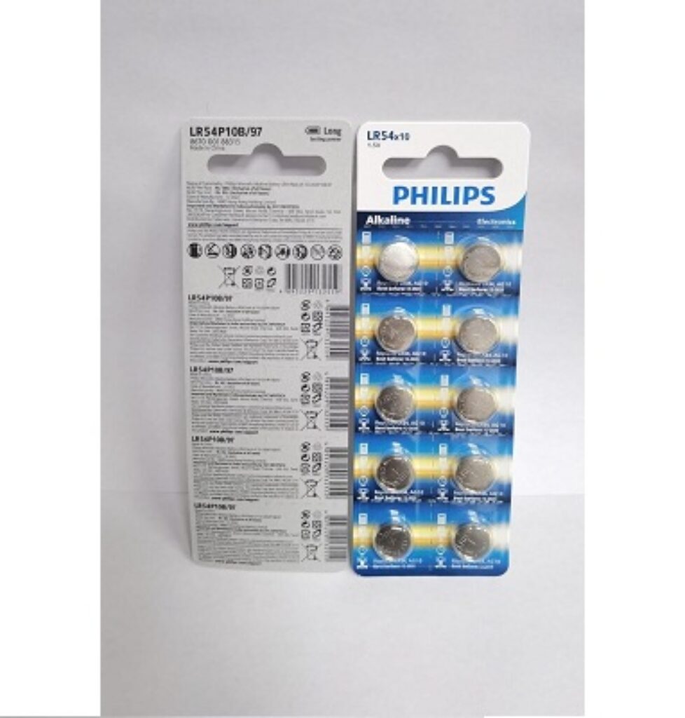 Philips Alkaline Button Batteries LR1130 Pack of 10