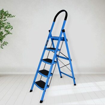Plantex Premium Steel Foldable 5-Step Ladder for Home