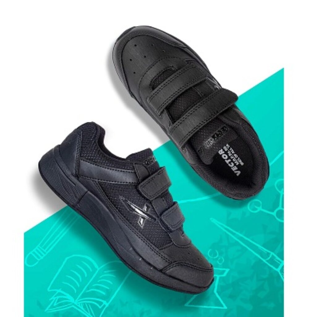 Vector X Kids School Shoes (Black)