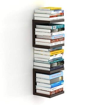 BLUEWUD Alvin Engineered Wood Wall Mount Book Shelf Rack