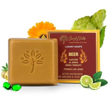 Simply Vedic Luxury Cold Pressed Beer Soap Bar| Deep Moisturizing, Pore Cleansing, Soft Youthful Skin| for Hand, Face, Body