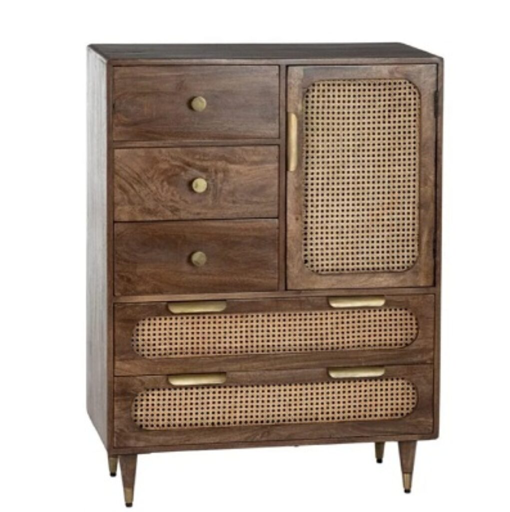 Solid Wood (Sheesham, Rosewood) Sideboard Cabinet in Provincial Teak Finish Light