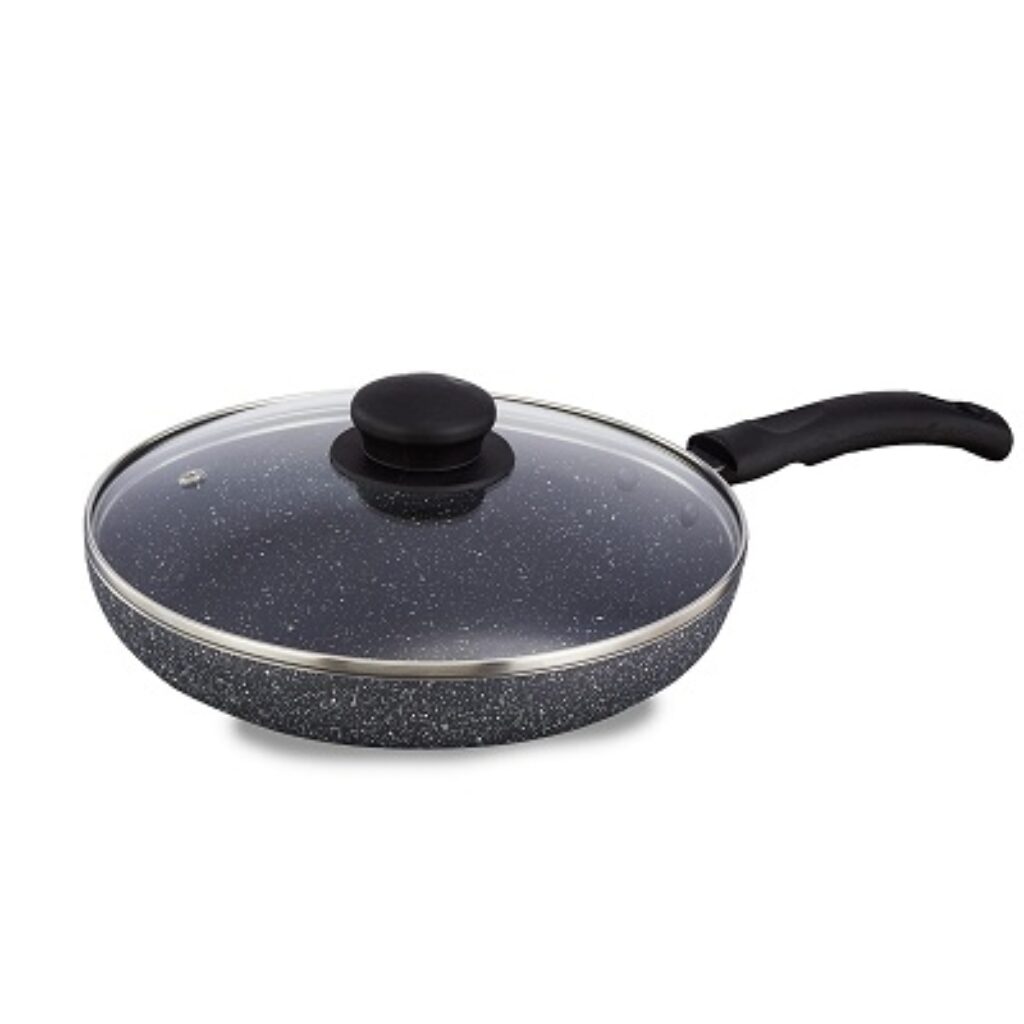 Amazon Brand - Solimo Non-Stick Fry Pan with Glass Lid