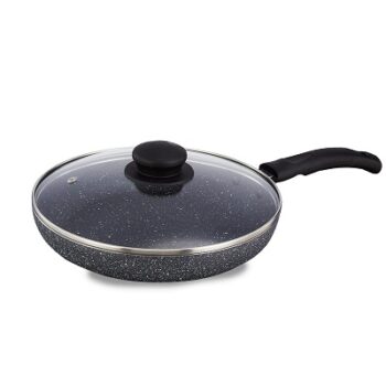 Amazon Brand - Solimo Non-Stick Fry Pan with Glass Lid