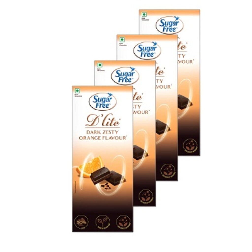 Sugar Free D'lite Zesty Orange Flavour Dark Chocolate Bar