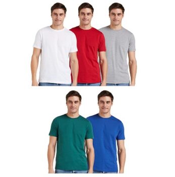 Amazon Brand - Symbol Men Regular Round Neck T-Shirt (Pack of 5)