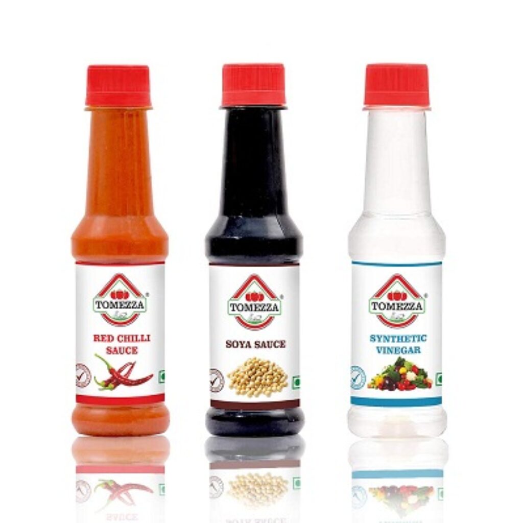 Tomezza Red Chilli Sauce, SOYA Sauce and Synthetic Vinegar