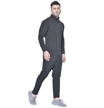 CHKOKKO Men Winter Zipper Sports Gym Track Suit Set